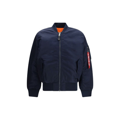 ALPHA INDUSTRIES Blue Nylon Bomber