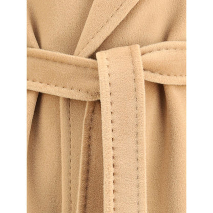 Max Mara Beige Fleece Wool Coat