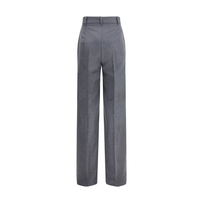 Max Mara Gray Fleece Wool Casual Pants