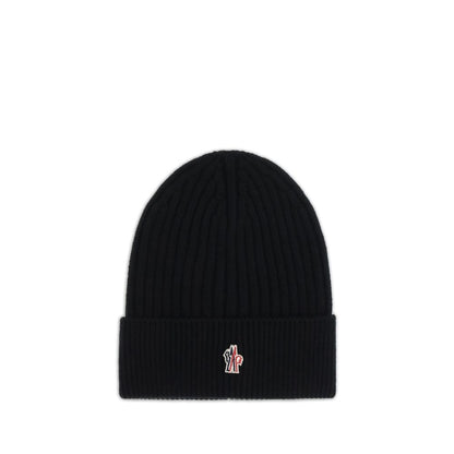 Moncler Grenoble Black Fleece Wool Beanie