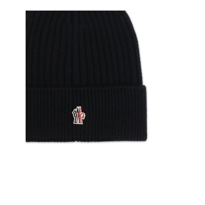 Moncler Grenoble Black Fleece Wool Beanie