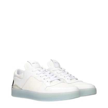 Jimmy Choo White Leather Low Top Sneakers