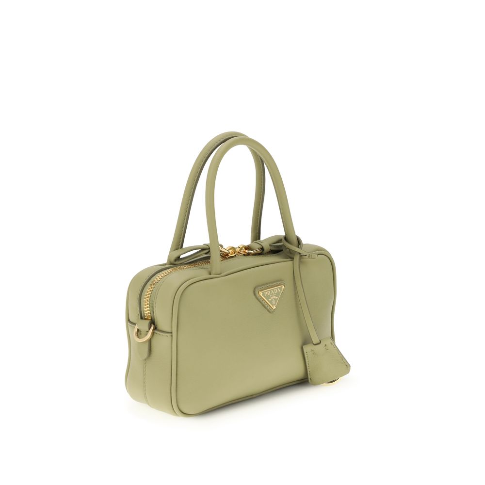 Prada Green Calf Leather Bos Taurus Handbag