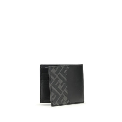 Fendi Black Calf Leather Bos Taurus Wallet