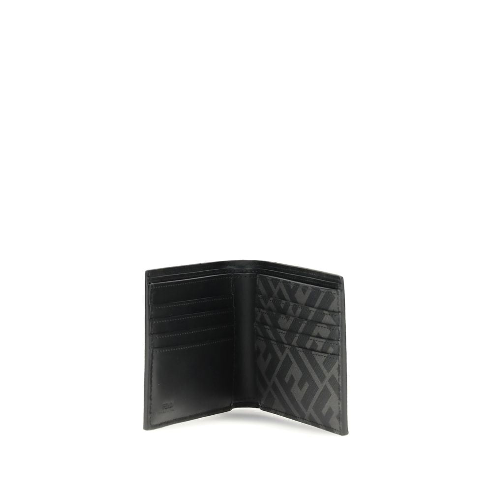 Fendi Black Calf Leather Bos Taurus Wallet