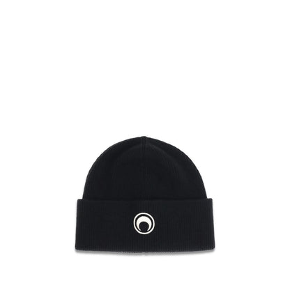 Marine Serre Black Merino Wool Beanie