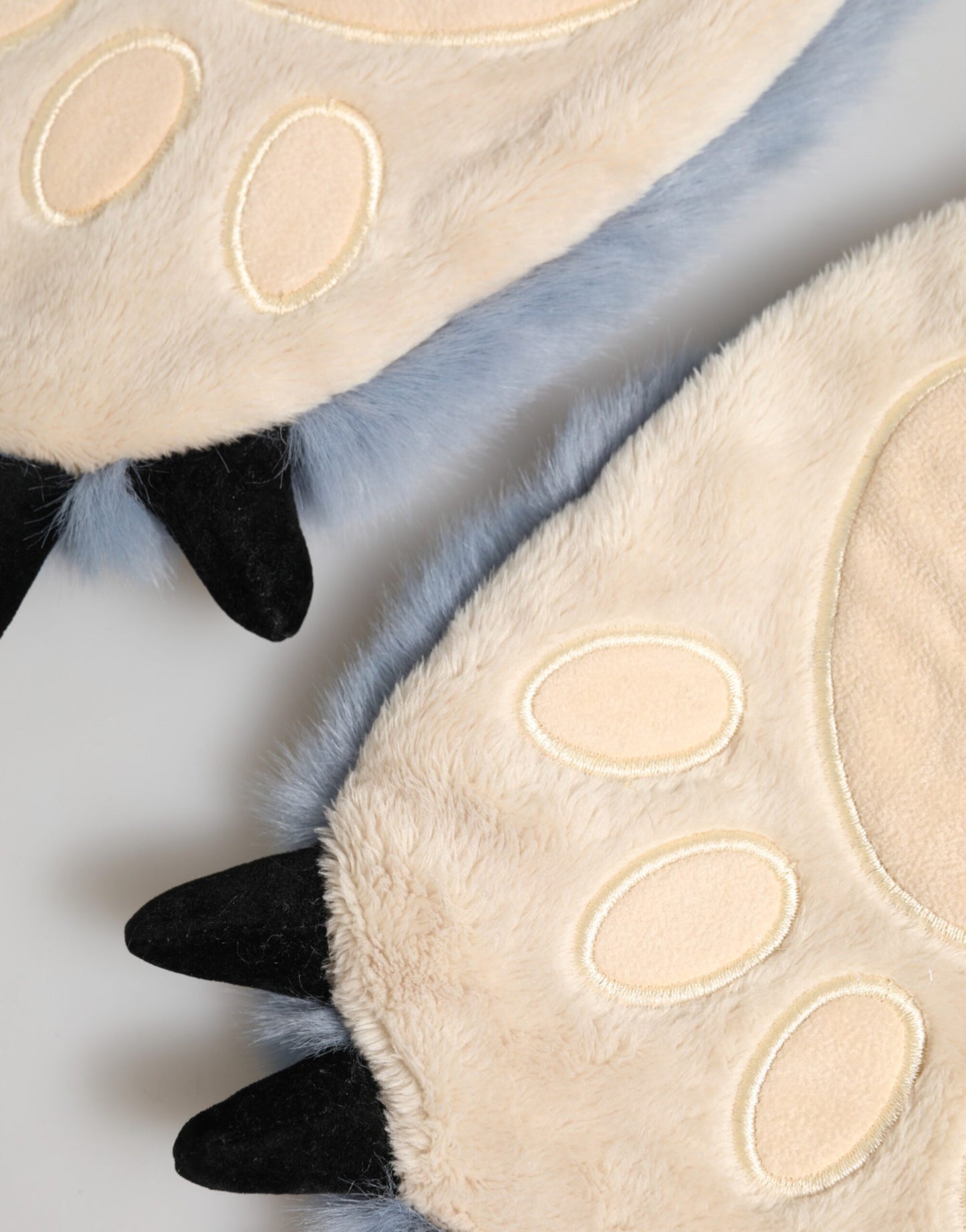 Dolce & Gabbana Blue Acrylic Knitted Fur Wrist Mitten Gloves