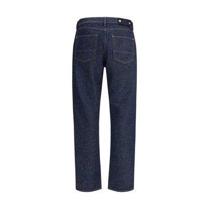 Stone Island Blue Cotton Cropped Jeans