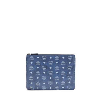 MCM Blue Polyethylene Clutch Bag