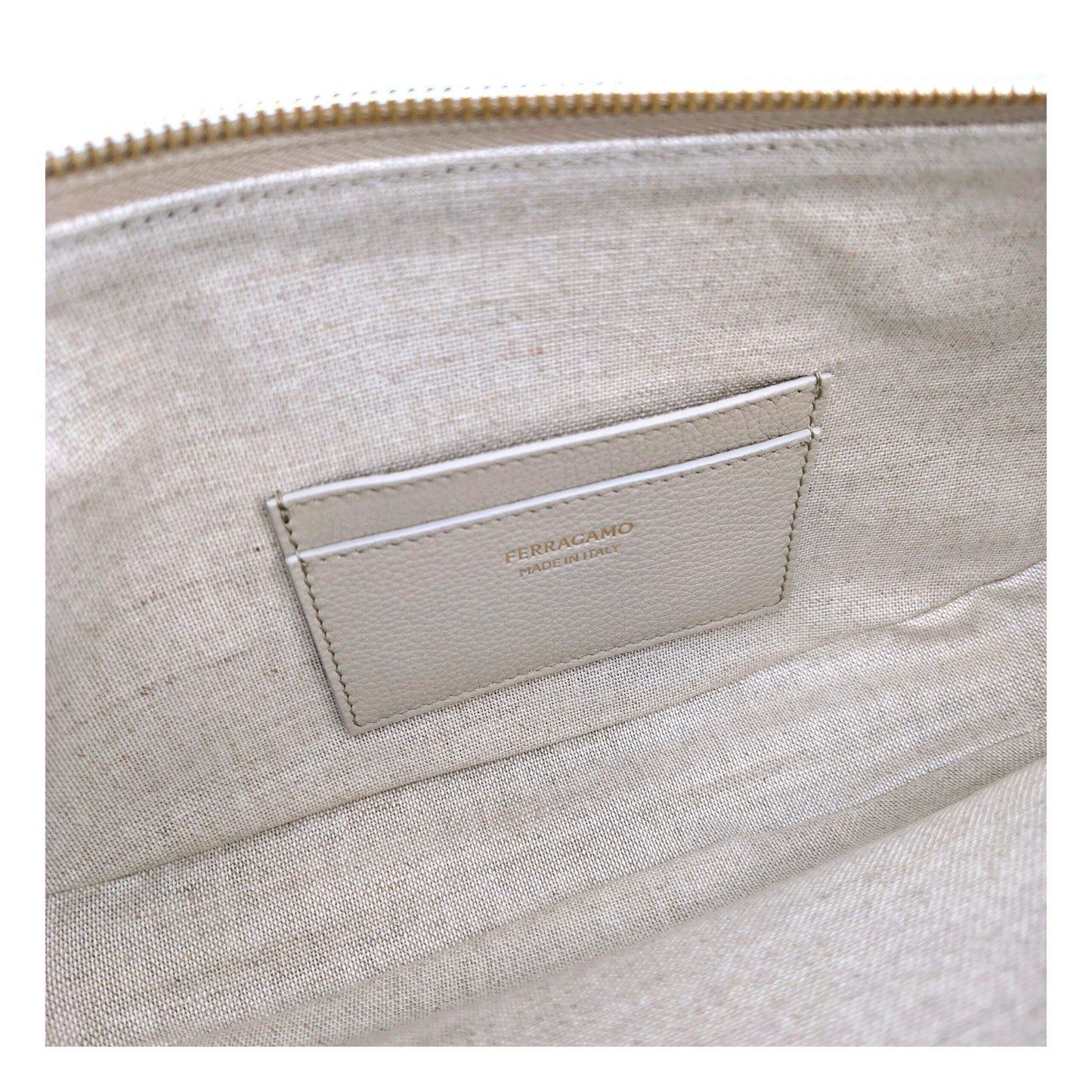 Salvatore Ferragamo grå læder skuldertaske