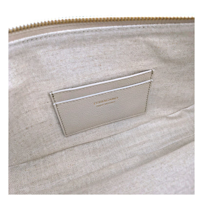 Salvatore Ferragamo grå læder skuldertaske