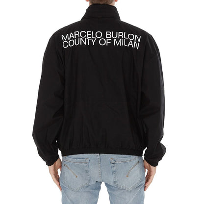 Marcelo Burlon Black Cotton Shell Jacket