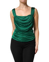 Dolce & Gabbana Green Viscose Drape Jersey Organzine Tank Top