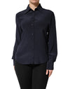 Dolce & Gabbana Blue Collared Long Sleeves Dress Shirt Top