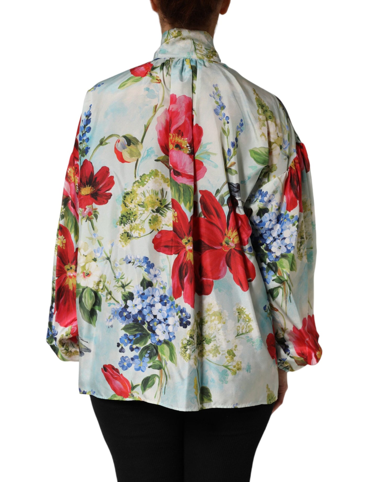 Dolce & Gabbana Multicolor Floral Long Sleeves Blouse Top