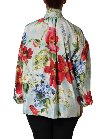 Dolce & Gabbana Multicolor Floral Long Sleeves Blouse Top