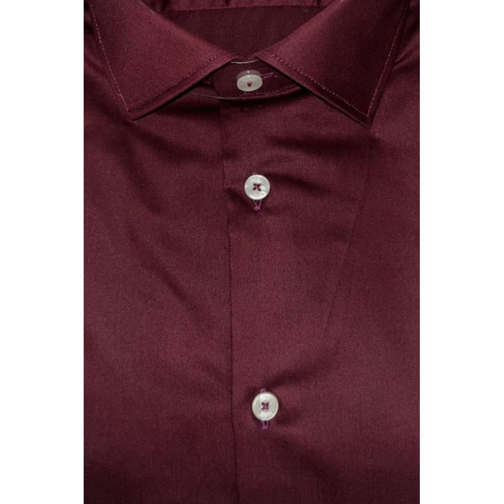 Baldinini Trend Red Cotton Men Shirt