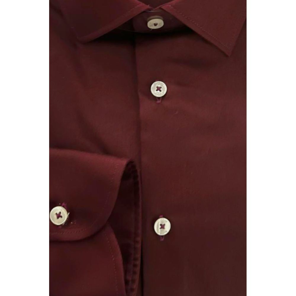 Baldinini Trend Red Cotton Men Shirt