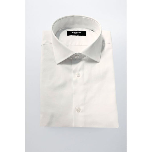 Baldinini Trend White Cotton Men's Shirt