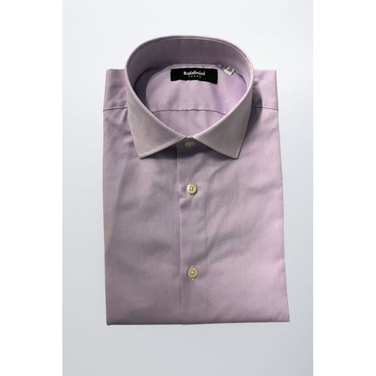 Baldinini Trend Purple Cotton Men Shirt