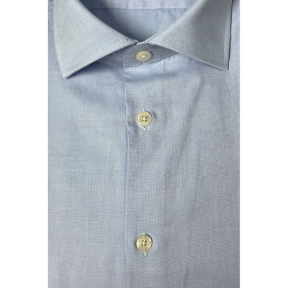 Baldinini Trend Light Blue Cotton Men Shirt