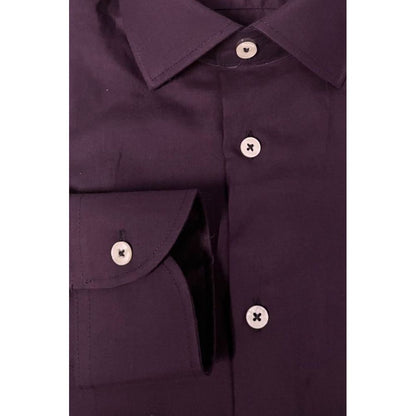 Baldinini Trend Purple Cotton Men Shirt