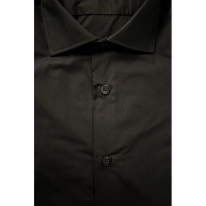 Baldinini Trend Black Cotton Men Shirt