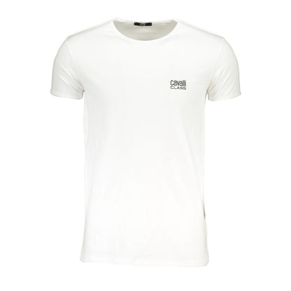 Cavalli Class White Cotton T-Shirt
