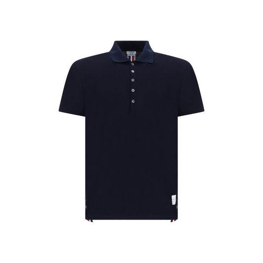 Thom Browne Blue Cotton Polo Shirt