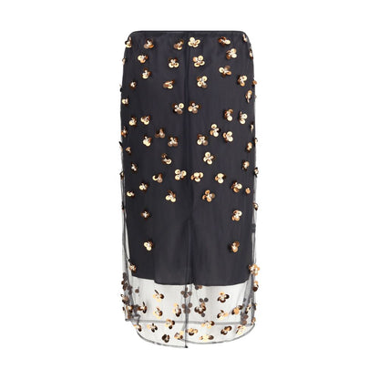 Forte_Forte Black Polyamide Midi Skirt