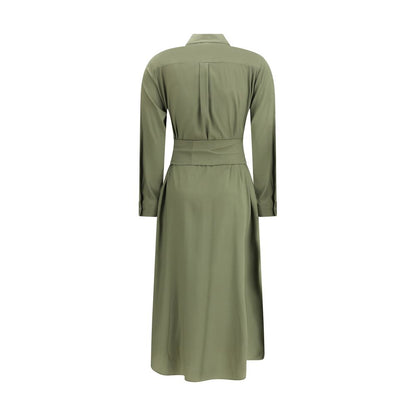 Ella Green Silk Casual Dress