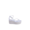 Calvin Klein White Leather Platform Sandals