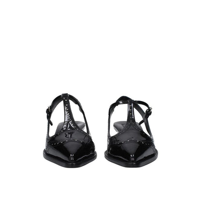 Miu Miu Black Calfskin Mid Heel Pumps