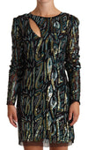 Patrizia Pepe Sheath Multicolor Sequin Long Sleeves Mini Dress