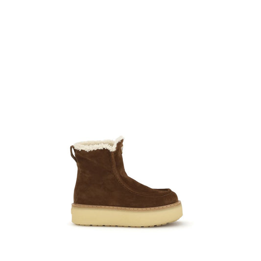 Prada Brune Kalveskinds Bos Taurus Ankelstøvler