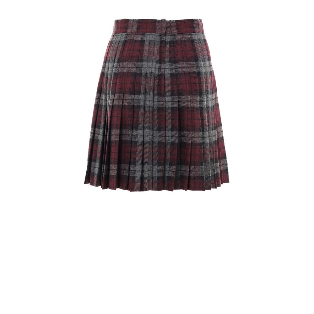 Dolce & Gabbana Bordeaux Wool Mini Skirt