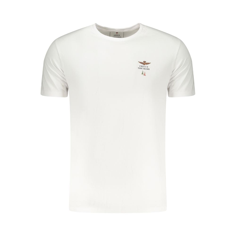 Aeronautica Militare Hvid Bomuld Herre T-shirt