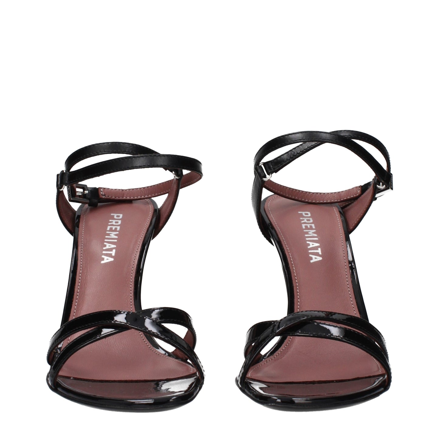 Premiata sorte lædersandaler med stiletthæl