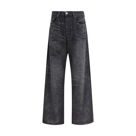 Diesel Sorte Bomulds Relaxed Fit Jeans