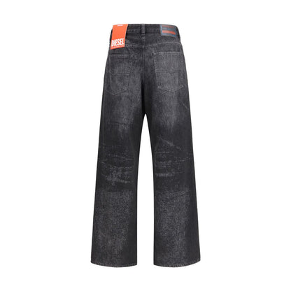 Diesel Sorte Bomulds Relaxed Fit Jeans