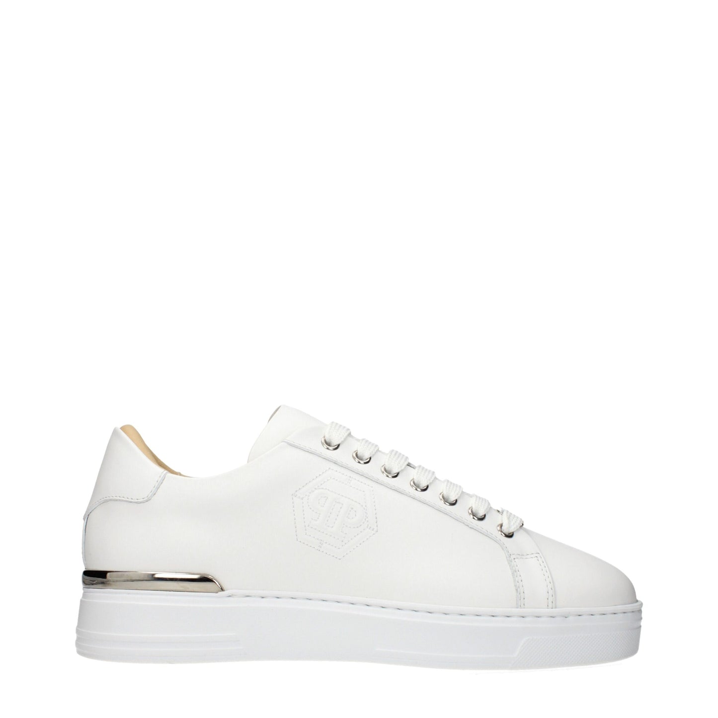 Philipp Plein Hvide Læder Low Top Sneakers