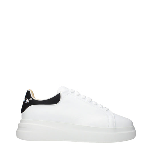 Philipp Plein Hvide Læder Low Top Sneakers