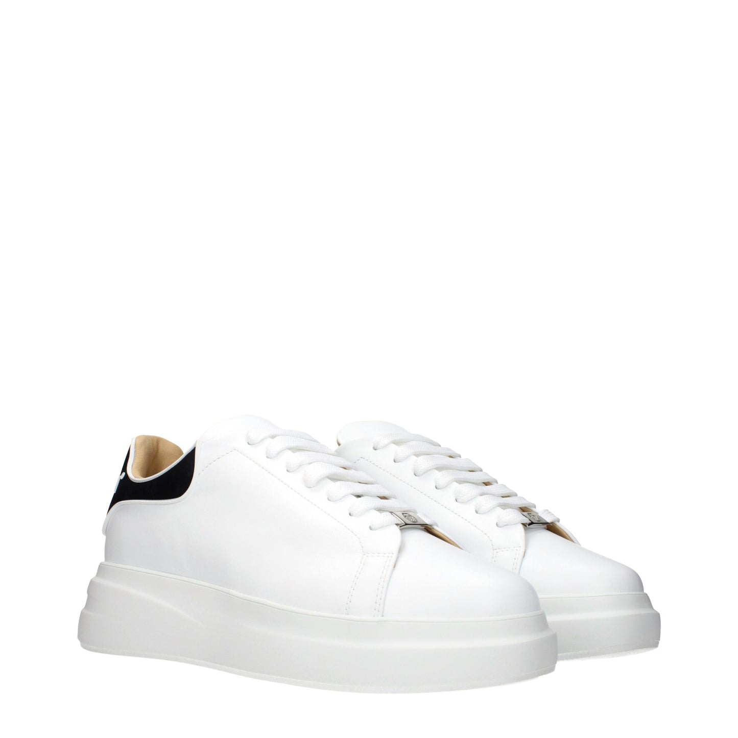 Philipp Plein Hvide Læder Low Top Sneakers