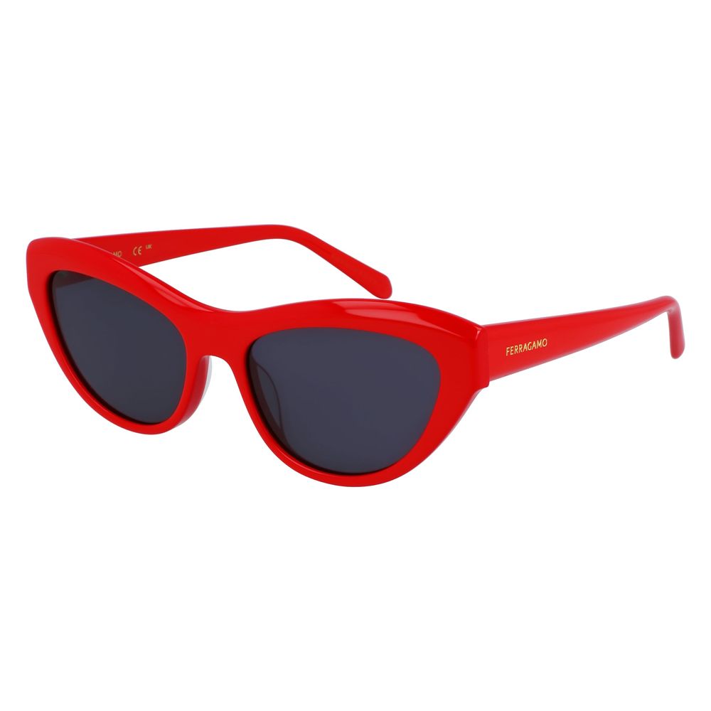 Ferragamo Red Acetate Sunglasses