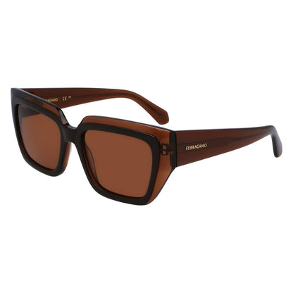 Ferragamo Brown Acetate Sunglasses