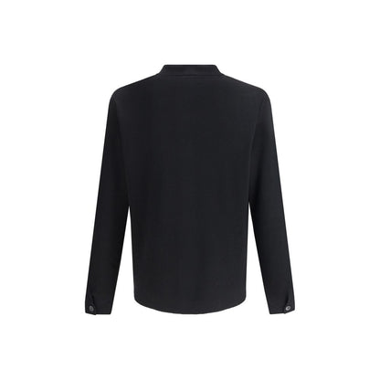 Cruna Black Fleece Wool Coat