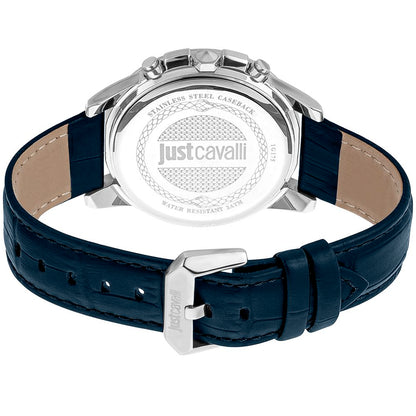 Just Cavalli Black Leather Dress Watch