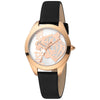 Just Cavalli Black Leather Dress Watch