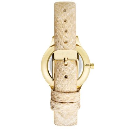 Nine West Beige Leather Dress Watch