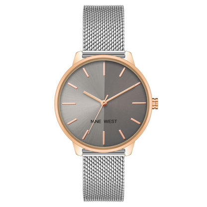 Nine West Gray Stainless Steel Bracelet Watch